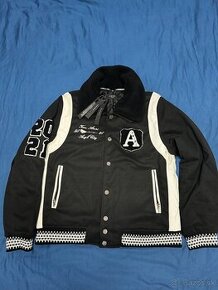 Amiri Always on Point Embellished Wool-Blend Twill Varsity J - 1