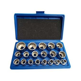 19ks nástrčné kľúče, orechy. 1/2". 8-32mm.