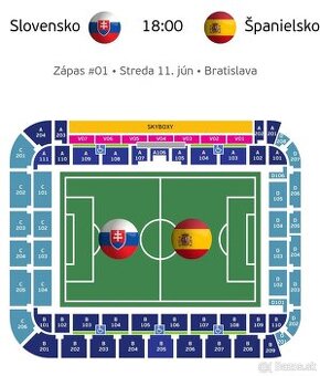 Vstupenky na ME U21 zápas SVK proti ESP