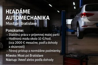 Hľadáme automechanika – Most pri Bratislave