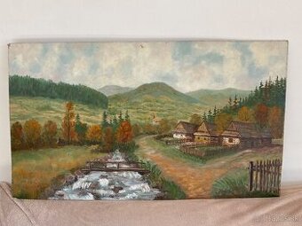 Predám olejomaľbu na platne - krajina