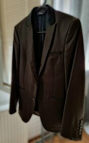 Elegantný hnedý oblek ZARA MAN - veľkosť M - 1