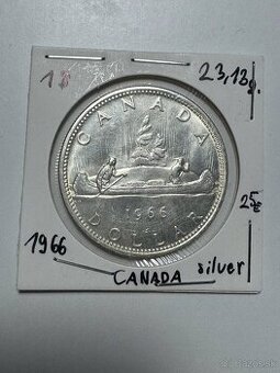 Predam Kanada strieborny Dolar 1966 23.3g