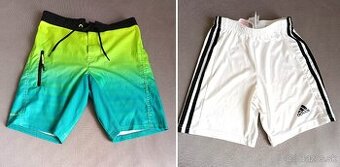 kúpacie šortky a Adidas elastické kraťase - 140