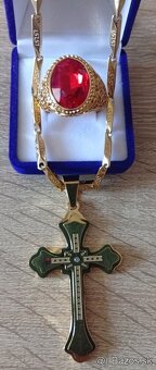 Nádherný pánsky pozlátený set šperkov