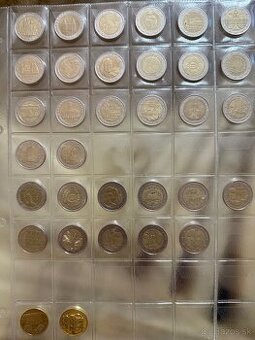Pestrá zbierka 2-eurových mincí (65 ks) na predaj
