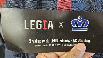 Predám poukaz na 5 vstupov do Legia fitness