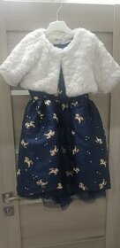 Detské brokátové šaty s tylom zn. H&M veľ.128 + bolerko - 1