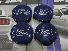 Stredove krytky diskov Ford cierne a modre 54mm