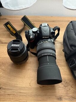 Predám zrkadlovku Nikon D3200 + 2 objektívy + príslušenstvo