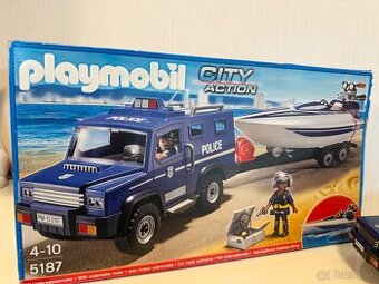 NOVÁ CENA PLAYMOBIL 5187 CITY ACTION AUTO S MOTOROVÝM ČLNOM