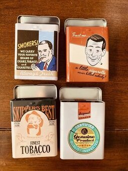 Prázdne retro plechové krabičky 4ks za 3€