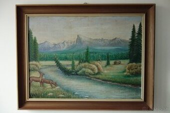 Obraz - Poľovnícky motív s jeleňom