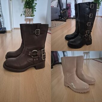 Čižmy a gumáky veľkosť 38