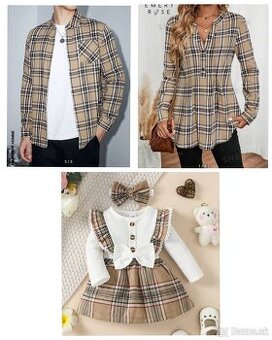 Károvaný set oblečenia pre rodinu s doplnkami NOVÉ