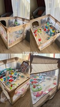 Detská ohrádka 120×120 s okienkom – výborný stav