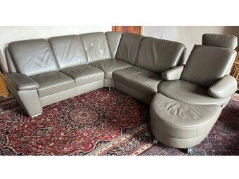 Luxusní rohová kožená sedací souprava, 2971