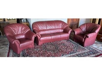 Kožená sedací souprava 3+1+1, 3127