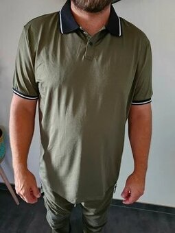 Pánska olivová polokošeľa XL