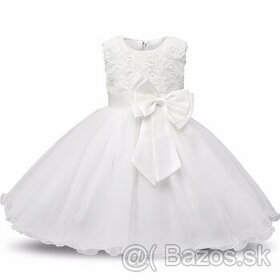 Predám biele dievčenské šaty s mašľou NOVÉ - 1