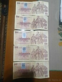Staré bankovky 500 kčs 500 Korún  Československo