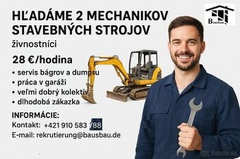 HĽADÁME 2 MECHANIKOV STAVEBNÝCH STROJOV