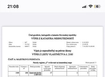 Predám pozemok v Poltári-rozloha250m2