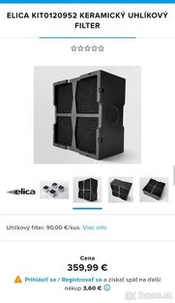 Nový Elica KIT0120952 keramický uhlíkový filter