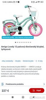 Dievčenský bicykel Amigo Lovely 12"