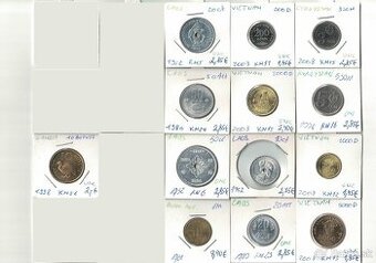 Zbierka mincí - rôzne svetové mince Afrika, Ázia, Ostrovy