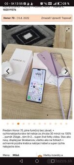Predám HONOR 70 250G