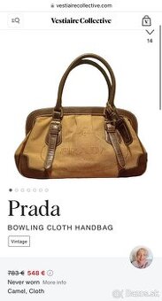 Prada vintage bowling cloth handbag kabelka