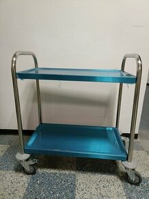 Servírovací vozík na kolieskach / stôl (nerezový)
