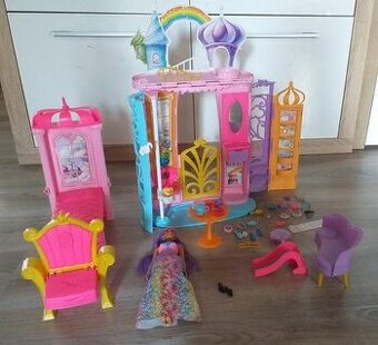 Barbie domček Dúhový zámok,bábika princezná zdarma