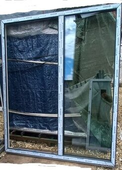 Dvojdielne balkonove dvere 150 x 207 trojsklo 48 mm antracit