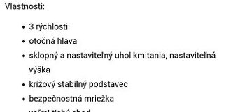 Predám stojanový ventilátor.