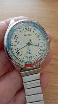 hodinky značky Raketa, vyrobené v ZSSR.