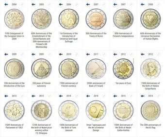 Euromince - pamatne dvojeurove mince z obehu