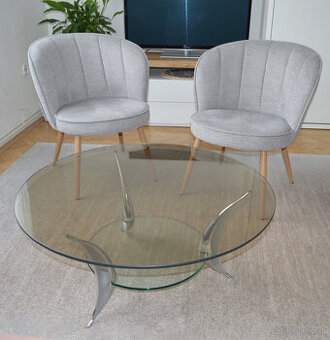 Konferenčný stolík chróm, sklo