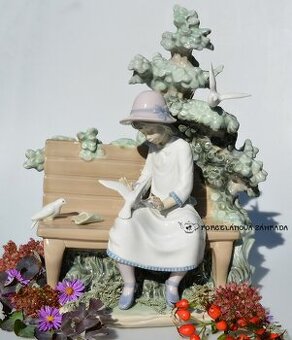 LLadró Veľká a ťažká zberateľská porcelánová soška - Dievča