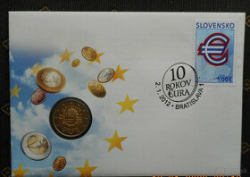 KUPIM 2012... Numizmatická obálka s 2€ mincou, 10r. eura TYE