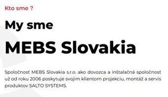 SERVISNÝ TECHNIK - Systémy kontroly vstupu
