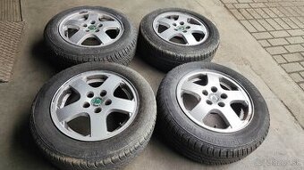 5x100 R14 Škoda Fabia elektróny + letné pneu 185/60r14