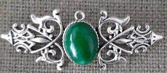 Brošne - štýl art deco - s polodrahokamom