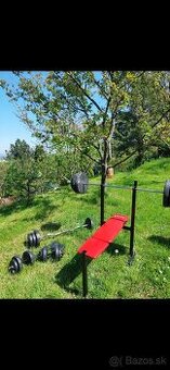 Lavička na cvičenie + kotúče