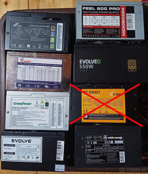 Repasované plne funkčné ATX 500-600W zdroje