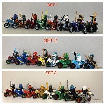 Figurky Ninjago - motorky (8ks) typ lego - nove, nehrane