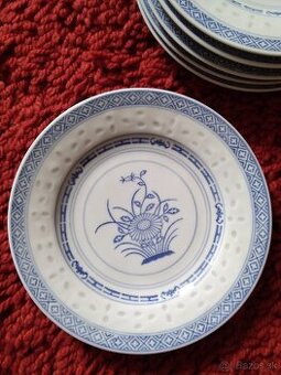 Predám porcelánové taniere ryžový vzor 18cm 6ks.