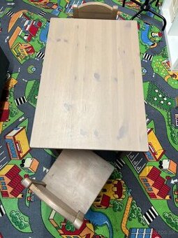 Detský stolík a 2x stolička Ikea sivohnedy set