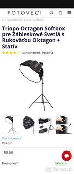 Triopo Octagon Softbox s Rukoväťou Oktagon + Statív
